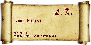 Lamm Kinga névjegykártya